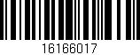 Código de barras (EAN, GTIN, SKU, ISBN): '16166017'