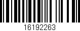 Código de barras (EAN, GTIN, SKU, ISBN): '16192263'