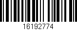 Código de barras (EAN, GTIN, SKU, ISBN): '16192774'