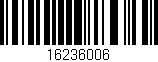 Código de barras (EAN, GTIN, SKU, ISBN): '16236006'