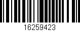 Código de barras (EAN, GTIN, SKU, ISBN): '16259423'
