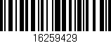 Código de barras (EAN, GTIN, SKU, ISBN): '16259429'