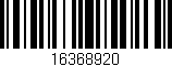 Código de barras (EAN, GTIN, SKU, ISBN): '16368920'