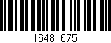 Código de barras (EAN, GTIN, SKU, ISBN): '16481675'