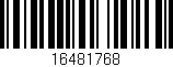 Código de barras (EAN, GTIN, SKU, ISBN): '16481768'