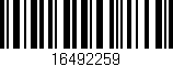 Código de barras (EAN, GTIN, SKU, ISBN): '16492259'