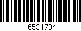 Código de barras (EAN, GTIN, SKU, ISBN): '16531784'
