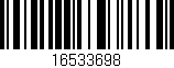 Código de barras (EAN, GTIN, SKU, ISBN): '16533698'