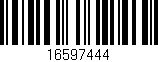 Código de barras (EAN, GTIN, SKU, ISBN): '16597444'