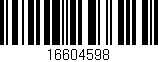 Código de barras (EAN, GTIN, SKU, ISBN): '16604598'