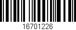 Código de barras (EAN, GTIN, SKU, ISBN): '16701226'