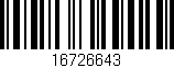 Código de barras (EAN, GTIN, SKU, ISBN): '16726643'
