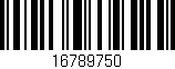 Código de barras (EAN, GTIN, SKU, ISBN): '16789750'