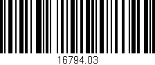 Código de barras (EAN, GTIN, SKU, ISBN): '16794.03'