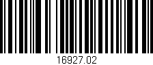 Código de barras (EAN, GTIN, SKU, ISBN): '16927.02'