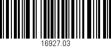 Código de barras (EAN, GTIN, SKU, ISBN): '16927.03'