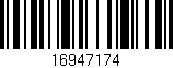 Código de barras (EAN, GTIN, SKU, ISBN): '16947174'