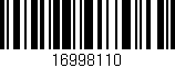 Código de barras (EAN, GTIN, SKU, ISBN): '16998110'