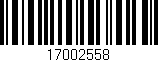 Código de barras (EAN, GTIN, SKU, ISBN): '17002558'