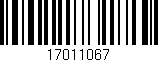 Código de barras (EAN, GTIN, SKU, ISBN): '17011067'
