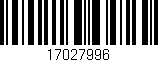 Código de barras (EAN, GTIN, SKU, ISBN): '17027996'