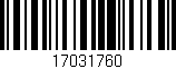 Código de barras (EAN, GTIN, SKU, ISBN): '17031760'