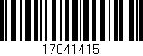 Código de barras (EAN, GTIN, SKU, ISBN): '17041415'
