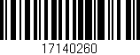 Código de barras (EAN, GTIN, SKU, ISBN): '17140260'