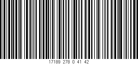 Código de barras (EAN, GTIN, SKU, ISBN): '17189_278_0_41/42'