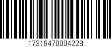 Código de barras (EAN, GTIN, SKU, ISBN): '17319470004228'