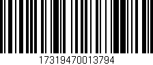 Código de barras (EAN, GTIN, SKU, ISBN): '17319470013794'