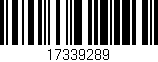 Código de barras (EAN, GTIN, SKU, ISBN): '17339289'