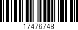 Código de barras (EAN, GTIN, SKU, ISBN): '17476748'