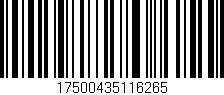 Código de barras (EAN, GTIN, SKU, ISBN): '17500435116265'