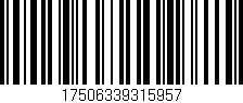 Código de barras (EAN, GTIN, SKU, ISBN): '17506339315957'