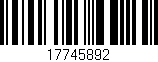 Código de barras (EAN, GTIN, SKU, ISBN): '17745892'
