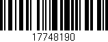 Código de barras (EAN, GTIN, SKU, ISBN): '17748190'