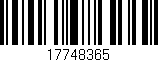 Código de barras (EAN, GTIN, SKU, ISBN): '17748365'