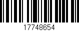 Código de barras (EAN, GTIN, SKU, ISBN): '17748654'
