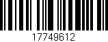 Código de barras (EAN, GTIN, SKU, ISBN): '17749612'