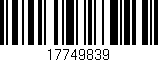 Código de barras (EAN, GTIN, SKU, ISBN): '17749839'