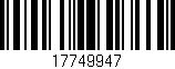 Código de barras (EAN, GTIN, SKU, ISBN): '17749947'
