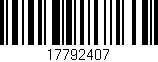 Código de barras (EAN, GTIN, SKU, ISBN): '17792407'