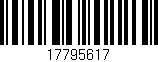 Código de barras (EAN, GTIN, SKU, ISBN): '17795617'
