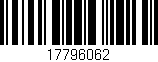 Código de barras (EAN, GTIN, SKU, ISBN): '17796062'