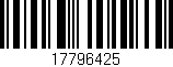 Código de barras (EAN, GTIN, SKU, ISBN): '17796425'