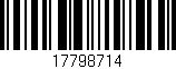 Código de barras (EAN, GTIN, SKU, ISBN): '17798714'