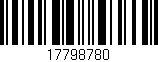 Código de barras (EAN, GTIN, SKU, ISBN): '17798780'