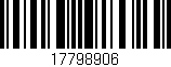 Código de barras (EAN, GTIN, SKU, ISBN): '17798906'