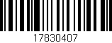Código de barras (EAN, GTIN, SKU, ISBN): '17830407'